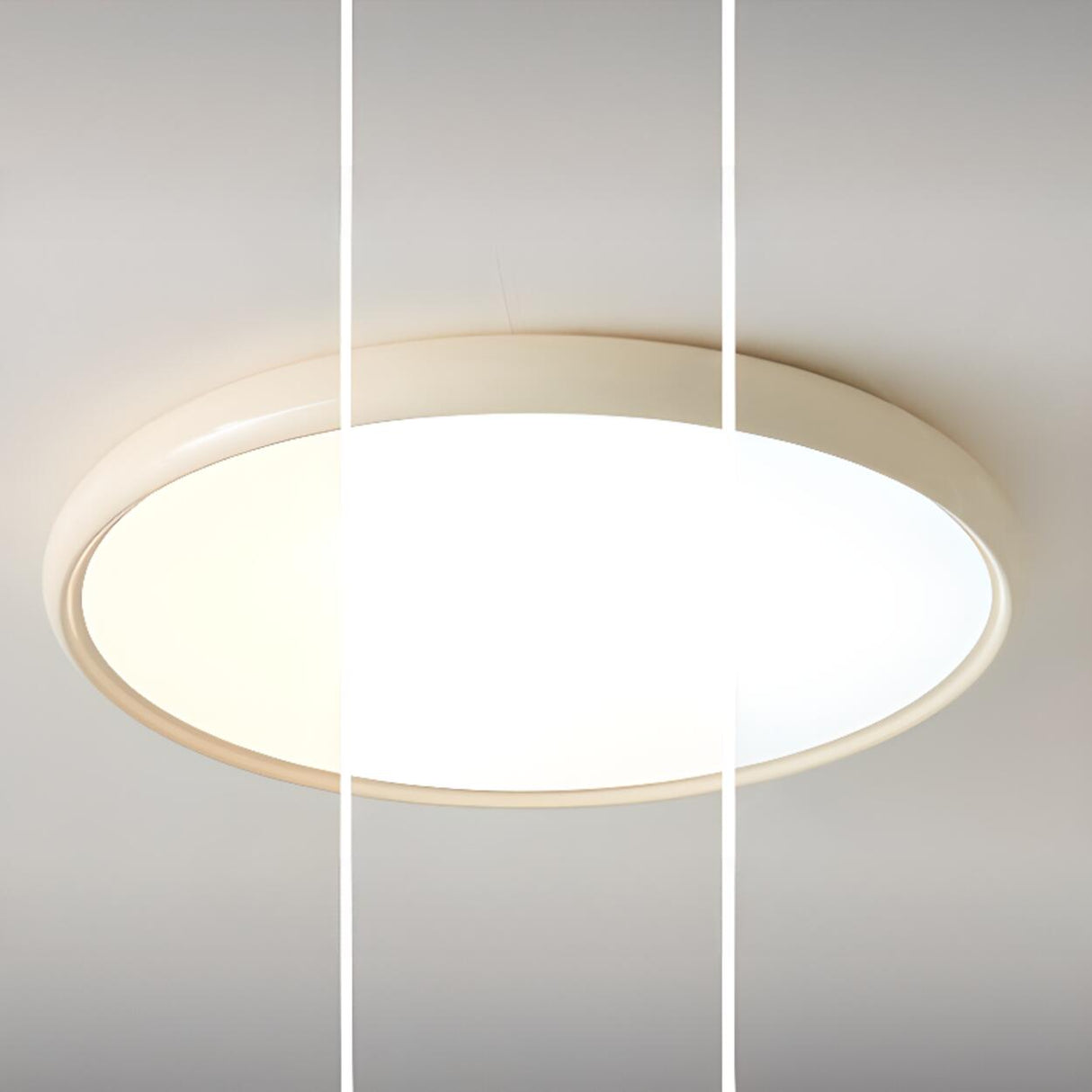 Bedroom Minimalist White Round LED Flush Mount Light Image - 11