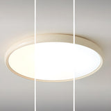 Bedroom Minimalist White Round LED Flush Mount Light Image - 11