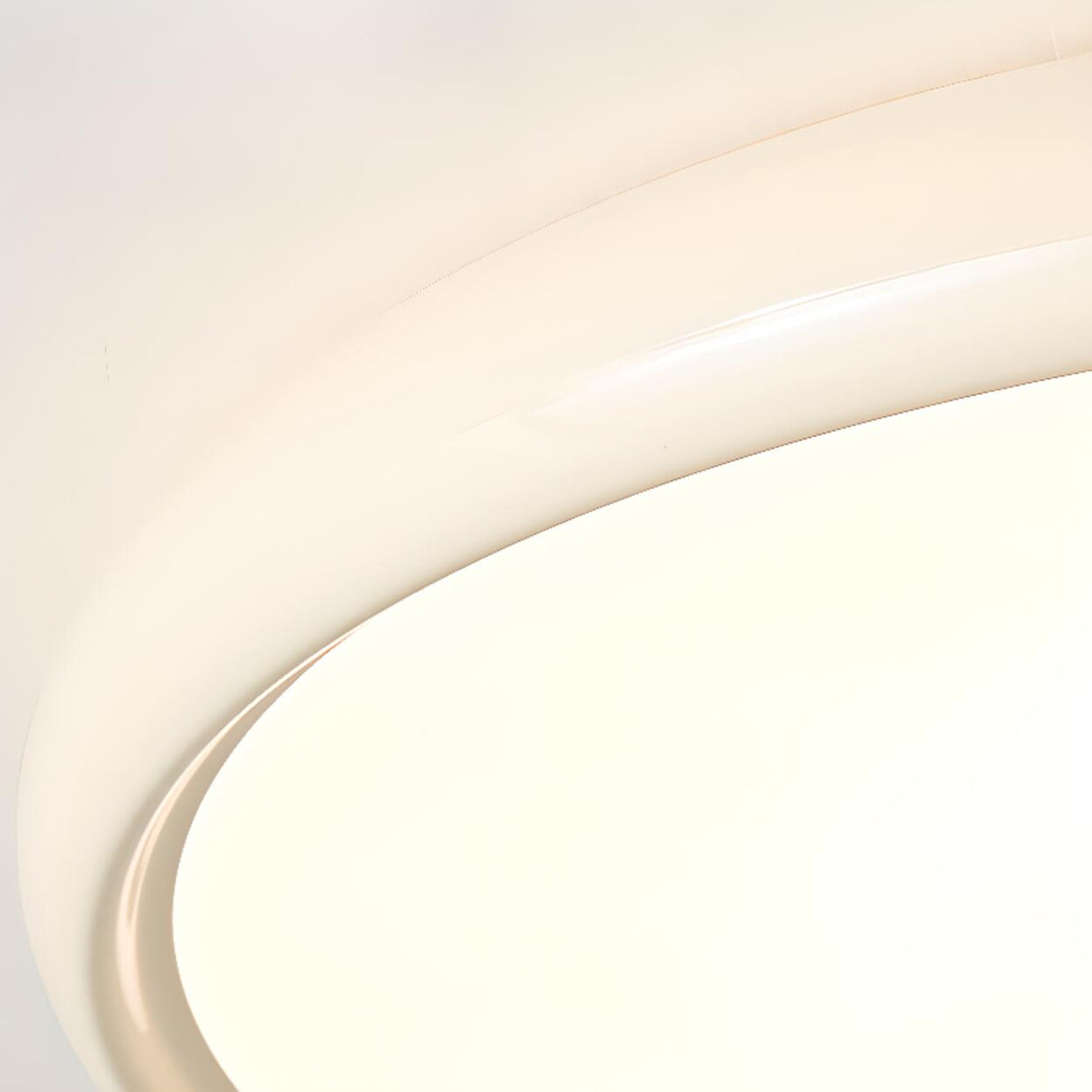 Bedroom Minimalist White Round LED Flush Mount Light Image - 12