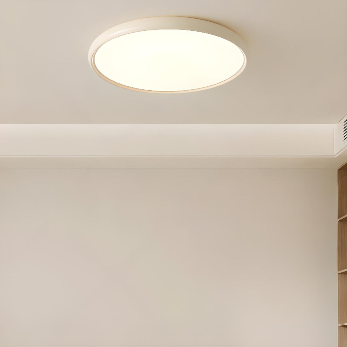 Bedroom Minimalist White Round LED Flush Mount Light Image - 14