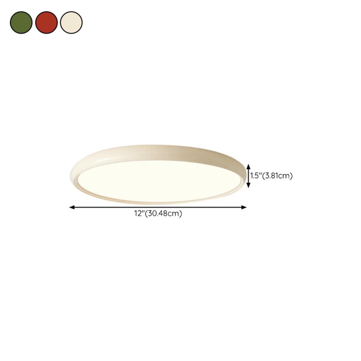 Bedroom Minimalist White Round LED Flush Mount Light 