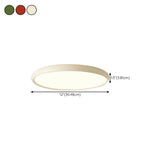 Bedroom Minimalist White Round LED Flush Mount Light #size