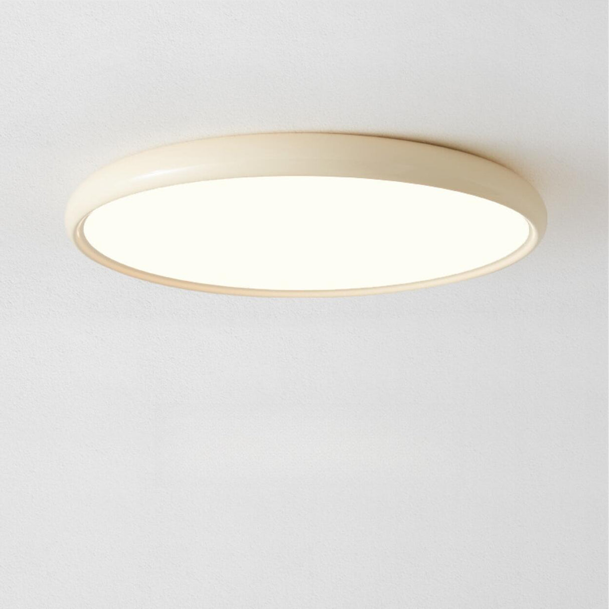 Bedroom Minimalist White Round LED Flush Mount Light Image - 6