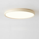 Bedroom Minimalist White Round LED Flush Mount Light Image - 6