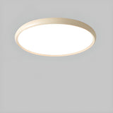 Bedroom Minimalist White Round LED Flush Mount Light Image - 9