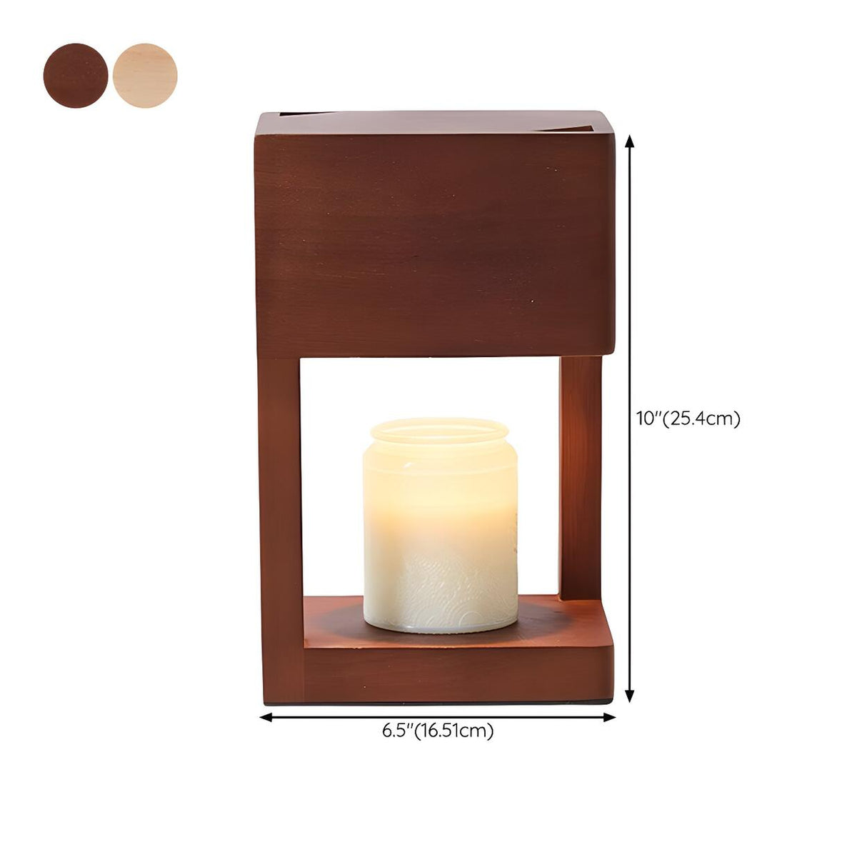 Bedroom Minimalist Wooden Rectangle Candle Table Lamp 