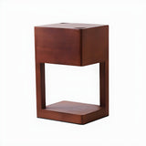 Bedroom Minimalist Wooden Rectangle Candle Table Lamp Image - 8