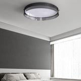 Bedroom Modern Black Circle Flush Mount Ceiling Light Image - 11