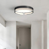 Bedroom Modern Black Circle Flush Mount Ceiling Light Image - 3