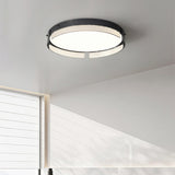 Bedroom Modern Black Circle Flush Mount Ceiling Light Image - 5