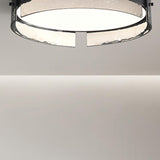 Bedroom Modern Black Circle Flush Mount Ceiling Light Image - 7