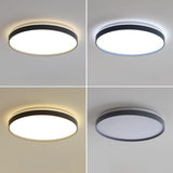 Bedroom Modern Black Circle LED Flush Mount Light Image - 12