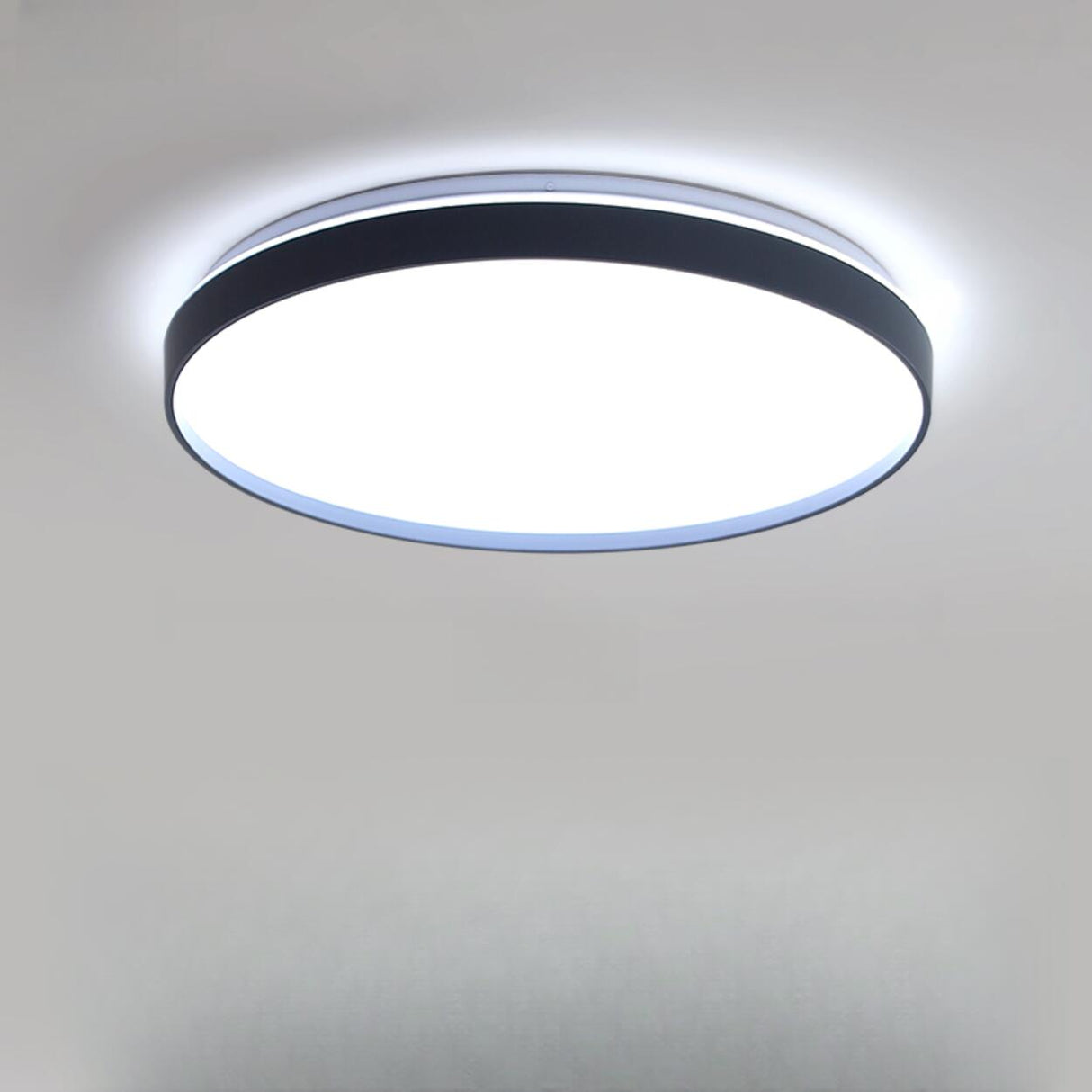 Bedroom Modern Black Circle LED Flush Mount Light Image - 13