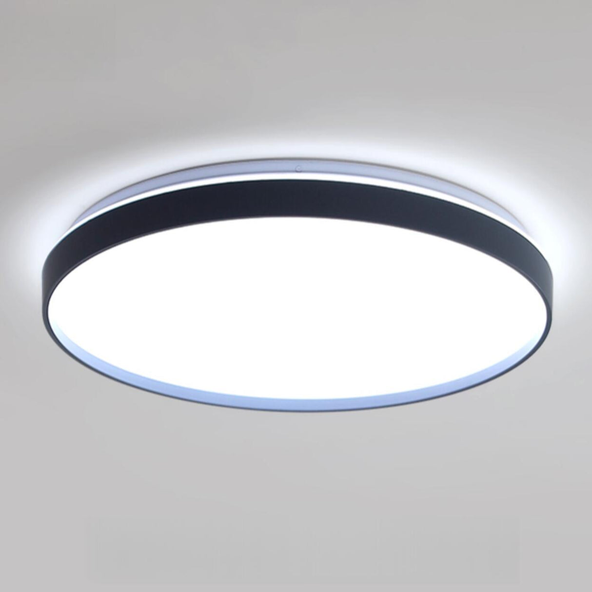 Bedroom Modern Black Circle LED Flush Mount Light Image - 14