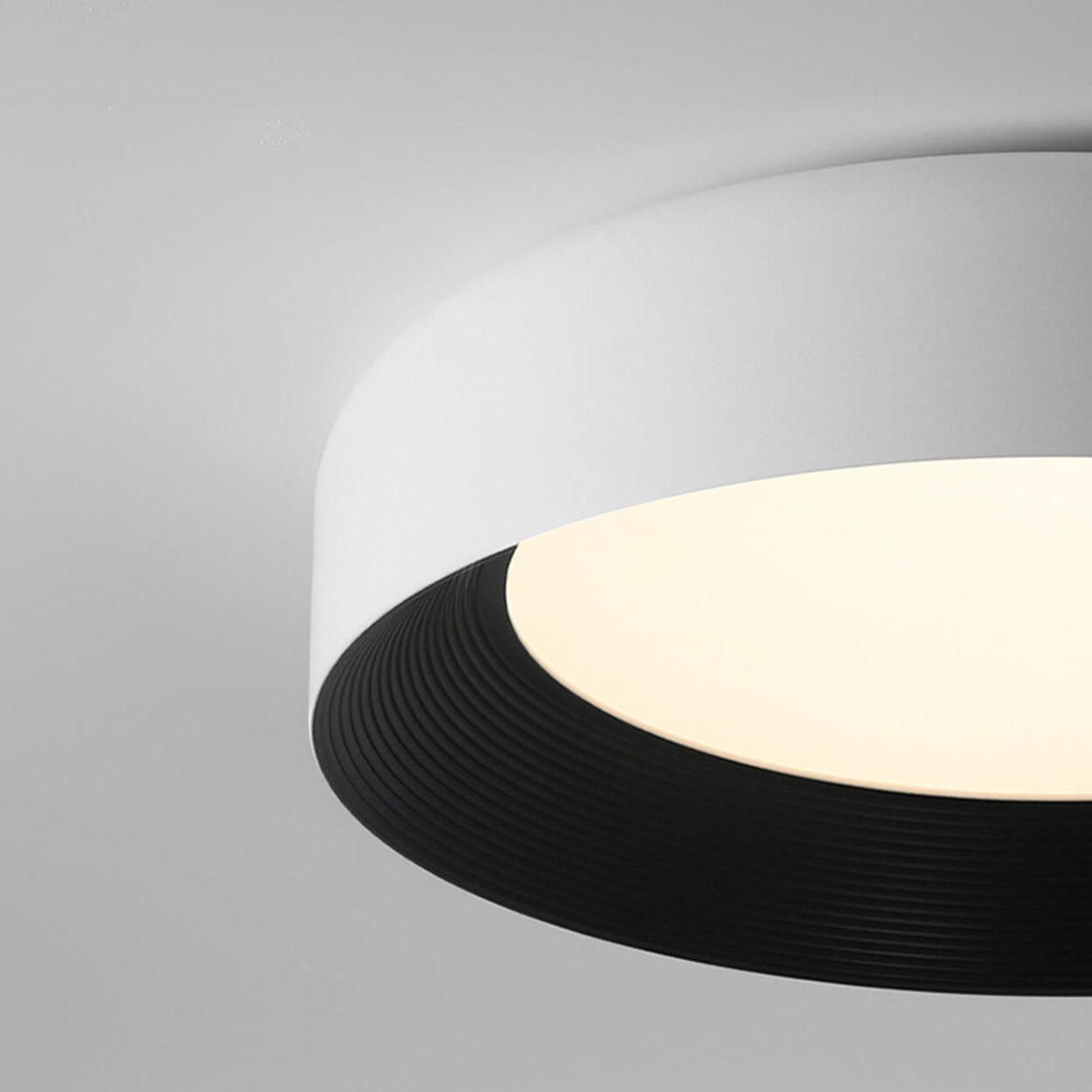 Bedroom Modern Black Circular LED Flush Mount Light Image - 12