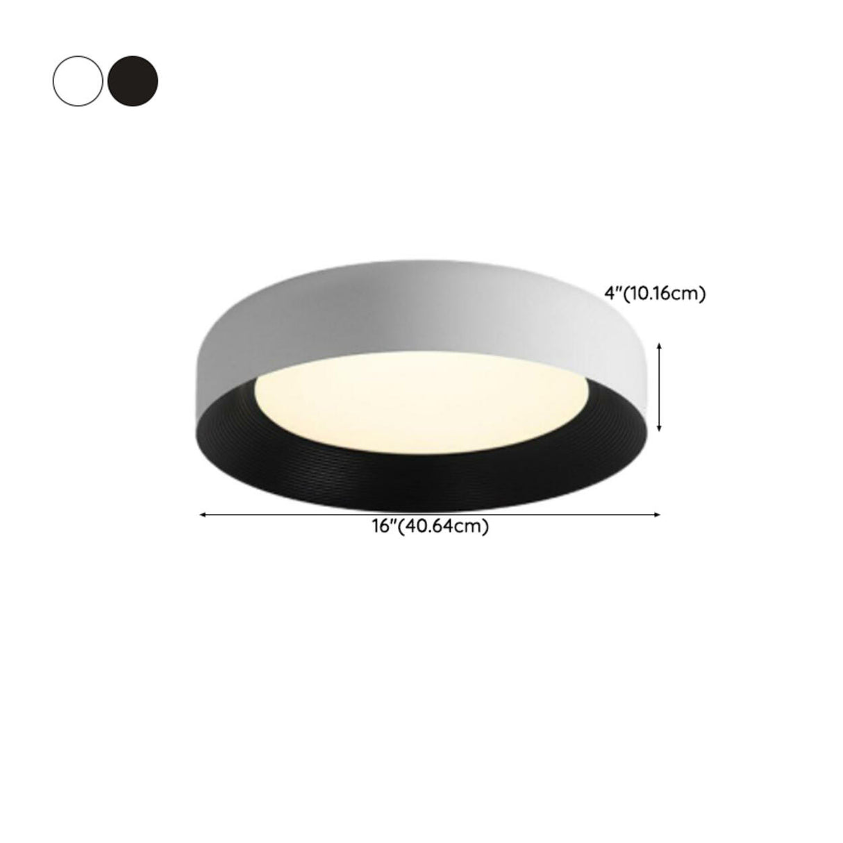 Bedroom Modern Black Circular LED Flush Mount Light 