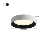 Bedroom Modern Black Circular LED Flush Mount Light #size