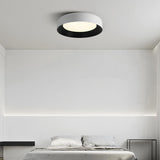 Bedroom Modern Black Circular LED Flush Mount Light Image - 8