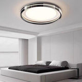 Bedroom Modern Black Round Flush Mount Ceiling Light Image - 1