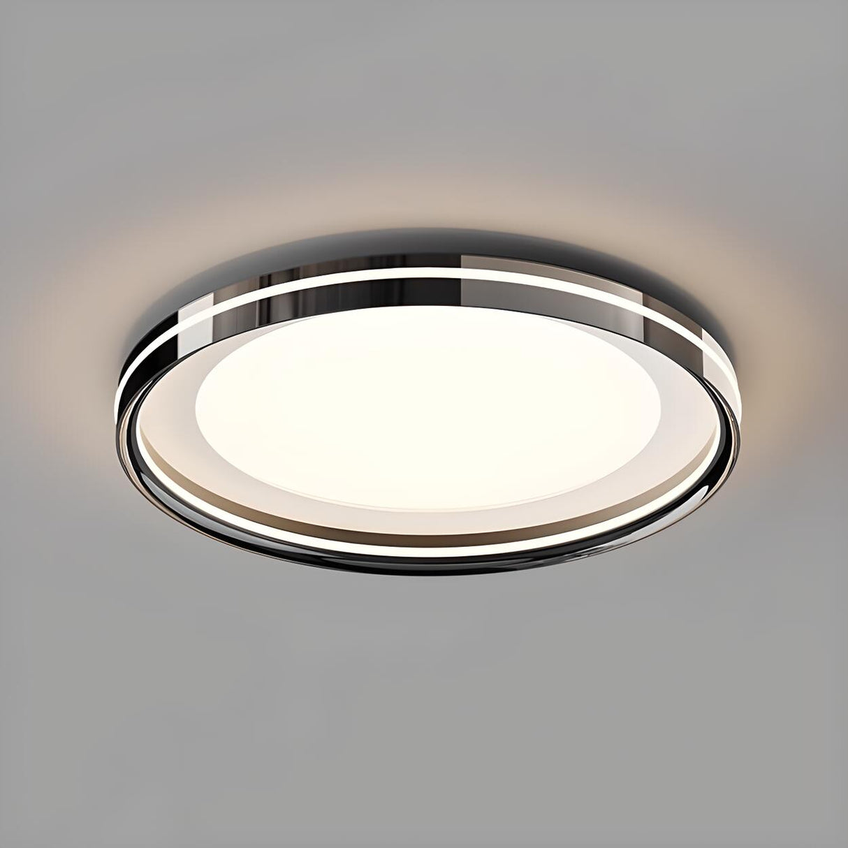 Bedroom Modern Black Round Flush Mount Ceiling Light Image - 17