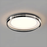 Bedroom Modern Black Round Flush Mount Ceiling Light Image - 17