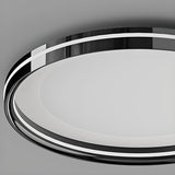 Bedroom Modern Black Round Flush Mount Ceiling Light Image - 20