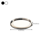 Bedroom Modern Black Round Flush Mount Ceiling Light #size