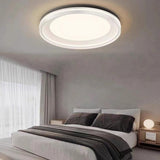 Bedroom Modern Black Round Flush Mount Ceiling Light Image - 3