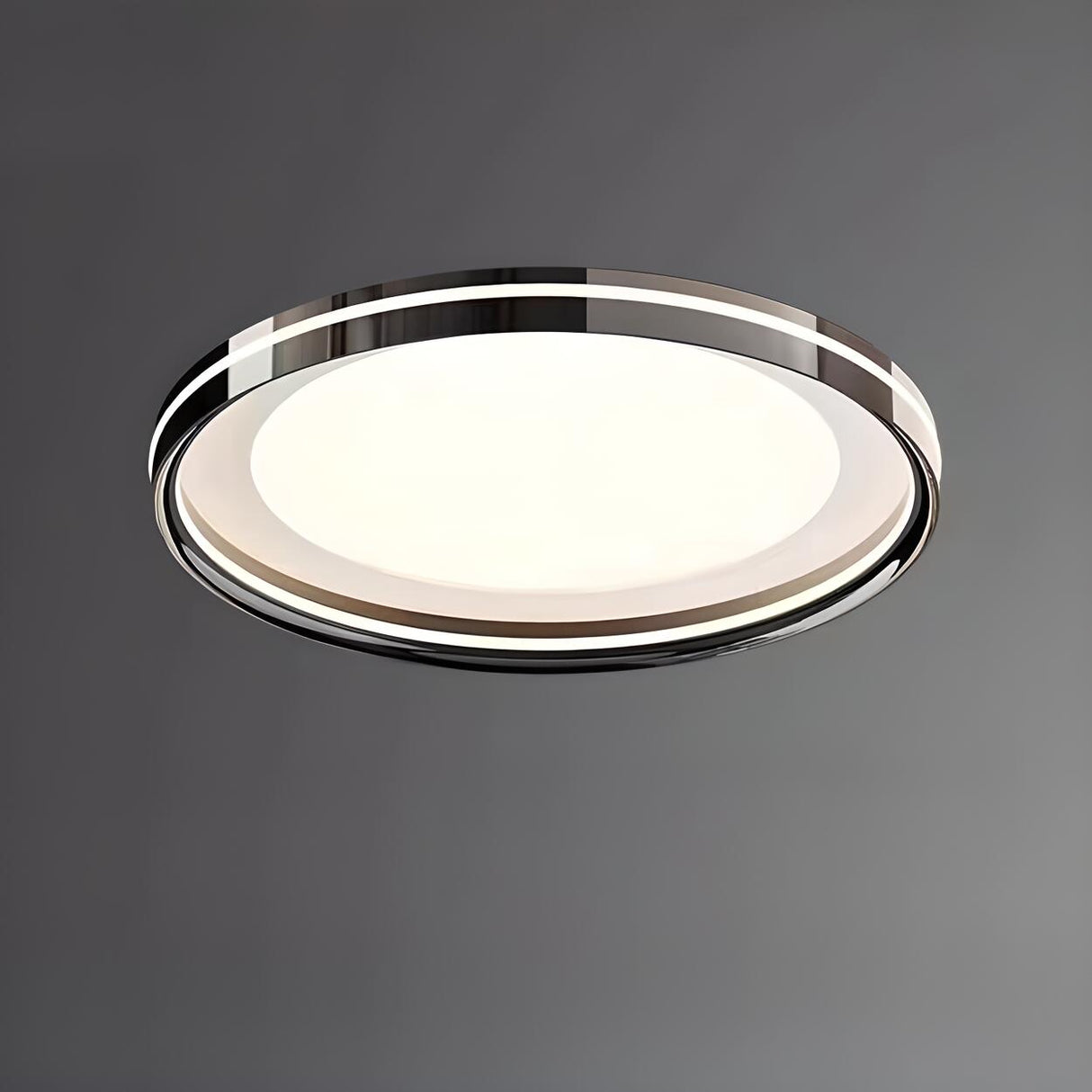 Bedroom Modern Black Round Flush Mount Ceiling Light Image - 7