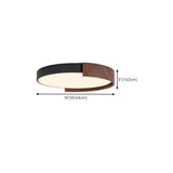 Bedroom Modern Black Round LED Flush Mount Light #size