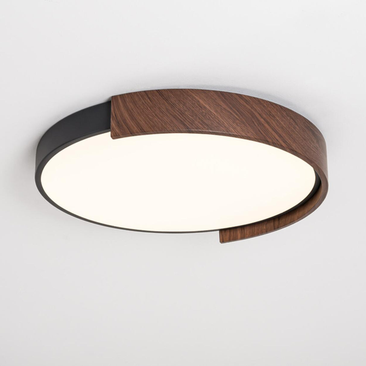 Bedroom Modern Black Round LED Flush Mount Light Image - 8