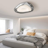 Bedroom Modern Chrome LED Flush Mount Ceiling Light Image - 3