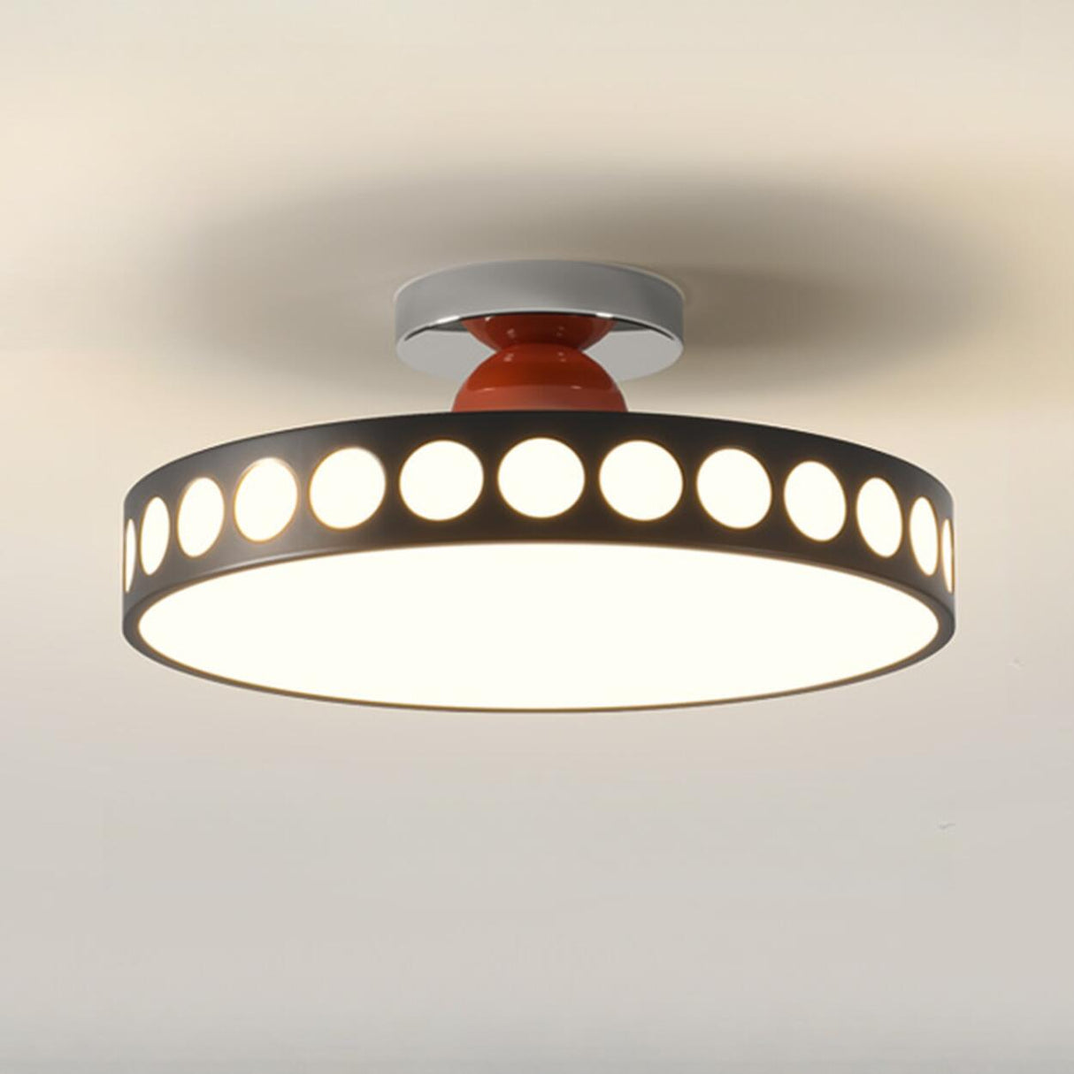 Bedroom Modern Circular LED Semi-Flush Mount Light Image - 11