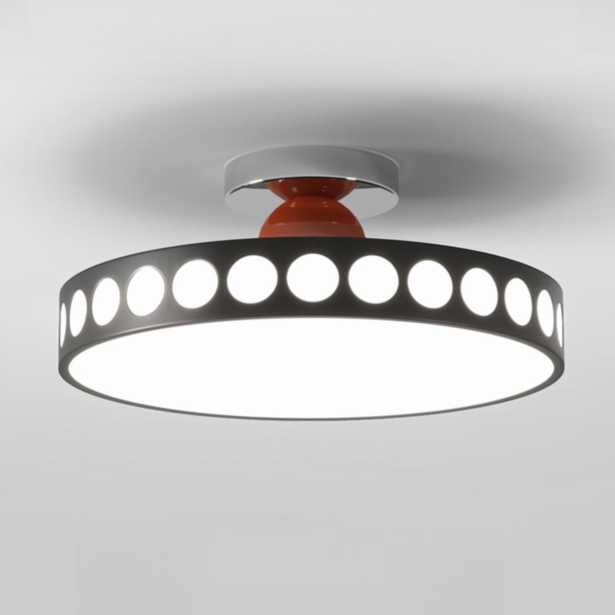 Bedroom Modern Circular LED Semi-Flush Mount Light Image - 12