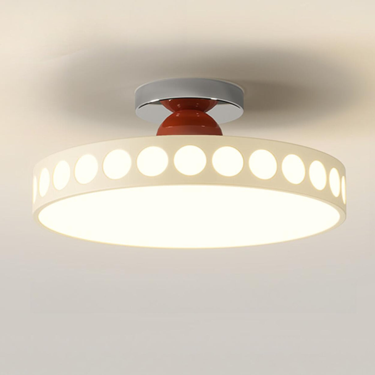 Bedroom Modern Circular LED Semi-Flush Mount Light Image - 14