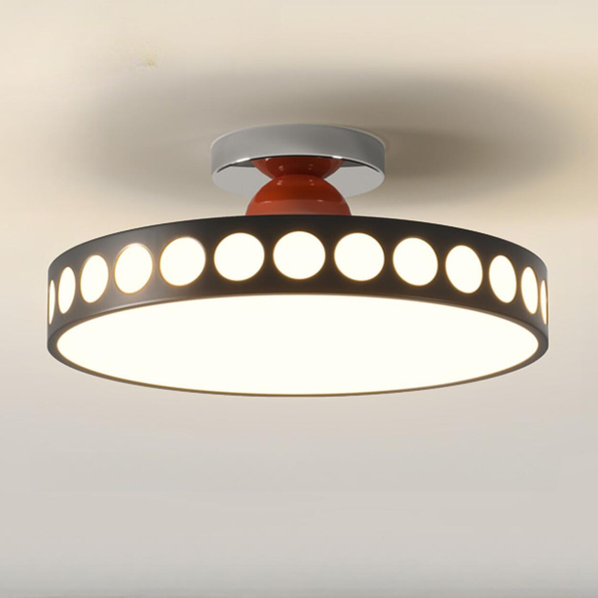 Bedroom Modern Circular LED Semi-Flush Mount Light Image - 15