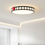 Bedroom Modern Circular LED Semi-Flush Mount Light Image - 6