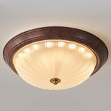 Bedroom Modern Cocoa Drum Flush Mount Ceiling Light Image - 13