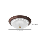 Bedroom Modern Cocoa Drum Flush Mount Ceiling Light Image - 20