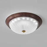 Bedroom Modern Cocoa Drum Flush Mount Ceiling Light Image - 5