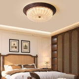 Bedroom Modern Cocoa Drum Flush Mount Ceiling Light Image - 6