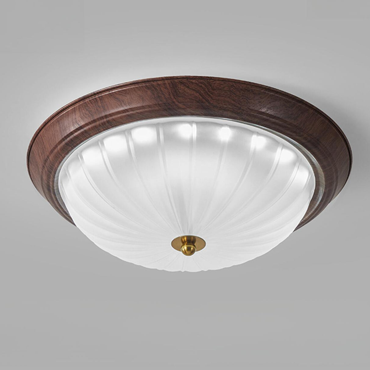 Bedroom Modern Cocoa Drum Flush Mount Ceiling Light Image - 8