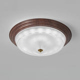 Bedroom Modern Cocoa Drum Flush Mount Ceiling Light Image - 9