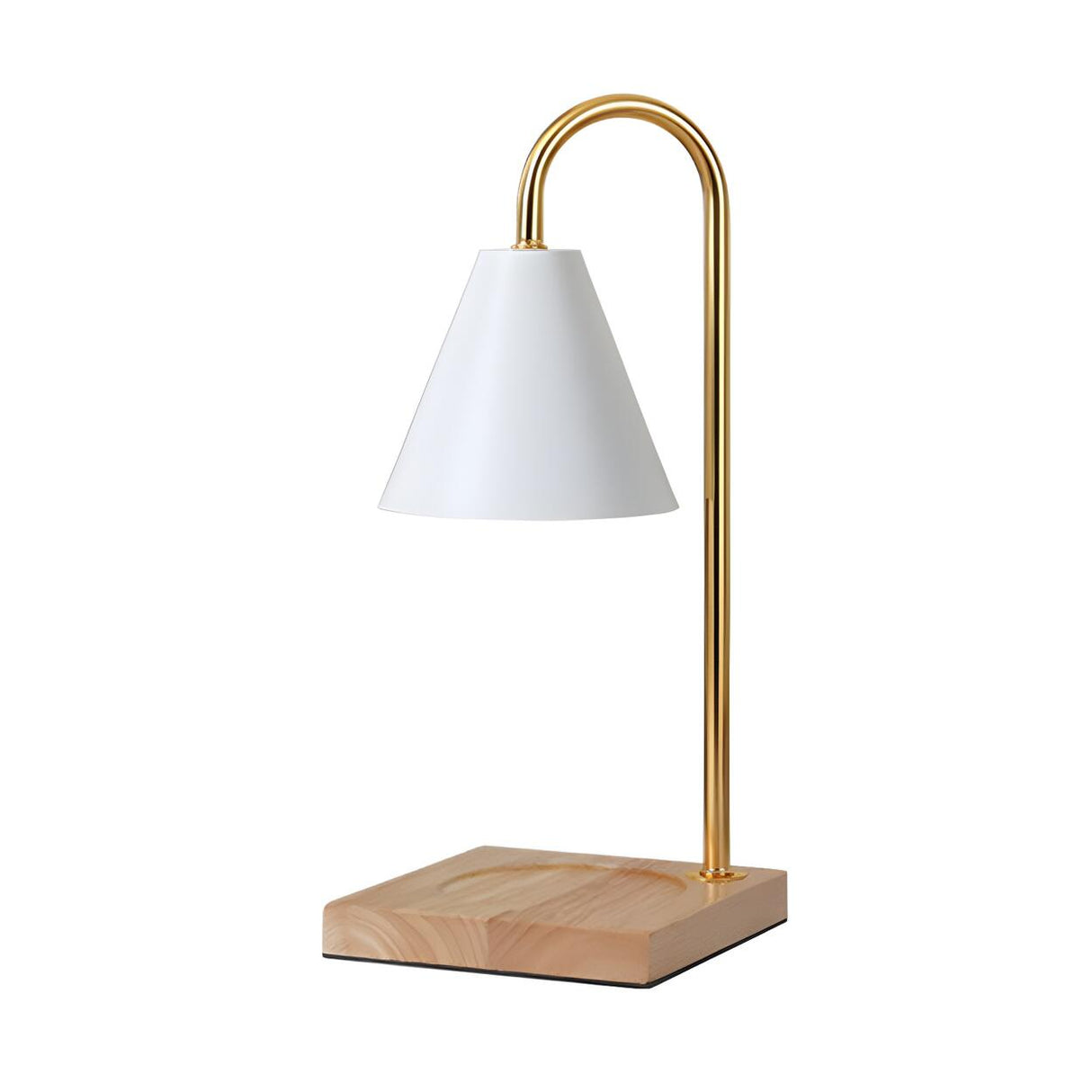 Bedroom Modern Cone Lampshade Wood Base Table Lamp Image - 10