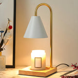 Bedroom Modern Cone Lampshade Wood Base Table Lamp Image - 4