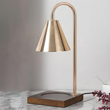 Bedroom Modern Cone Lampshade Wood Base Table Lamp Image - 5