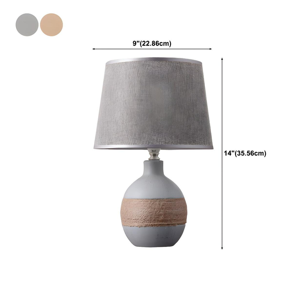 Bedroom Modern Fabric Geometric Ceramic Base Table Lamp Image - 19