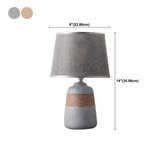 Bedroom Modern Fabric Geometric Ceramic Base Table Lamp Image - 20