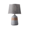 Bedroom Modern Fabric Geometric Ceramic Base Table Lamp Image - 4