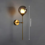 Bedroom Modern Glass Globe Gold Wall Mounted Sconce Image - 10